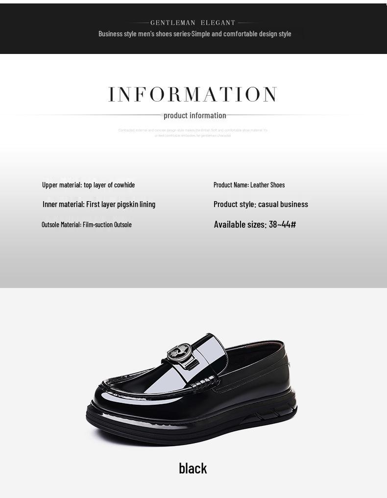 Men's Korean Style Patent Leather Moccasins – Genuine Thick Sole Loafers