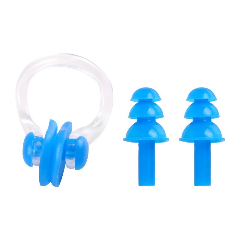 Silicone Earplugs and Nose Clip Set for Swimming - Waterproof Gear for Children and Adults
