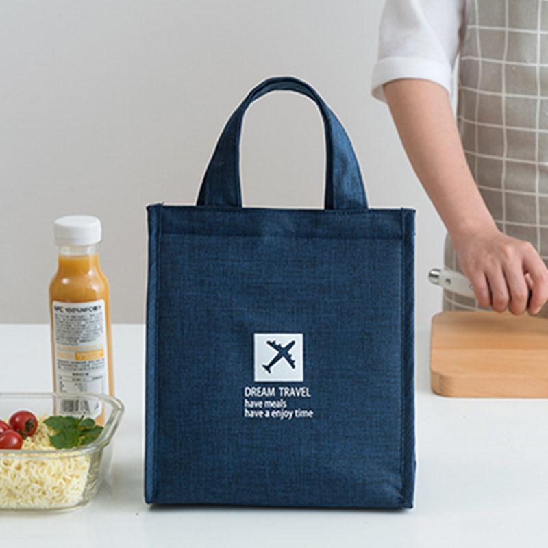 Geantă de mână groasă pentru prânz Bento, izolată, impermeabilă pentru femei, cu folie de aluminiu, conservare caldă și rece, capacitate mare