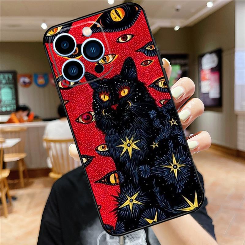 Eye Illustration Phone Case For iPhone 11 12 13 14 16 15 Pro Max Mini XS X XR 7 8 Plus Soft Cover Shell