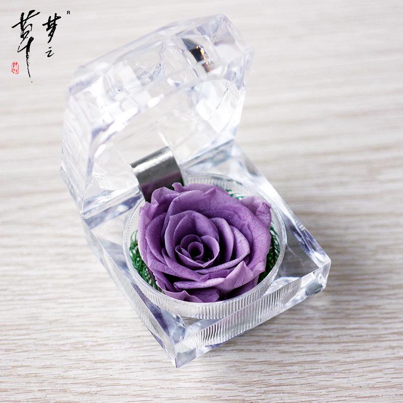 Preserved Crystal Rose Acrylic Flower Gift Box for Valentine's Day Confession