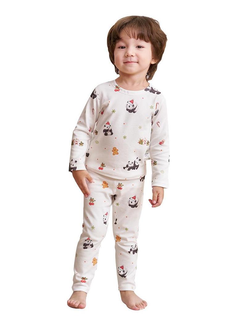 An Dan Christmas Edition Children's Cotton Long-Sleeve Autumn Pajamas Set for Women