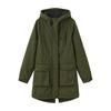 Women's Fashionable Casual Solid Color Long Sleeved Pocket Jacket Hooded Coat Windbreaker
