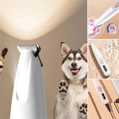 Dog Trimmers With LED Light, 18mm Widen Blades, 35dB Low Noise, LED Display, Fully , Rechargeable Clipper For Dogs Cats Trimming , Eyes, Ears 5ml