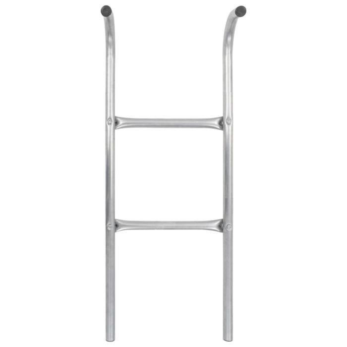 VidaXL Échelle de trampoline à 2 marches Acier Argenté 102,6 cm