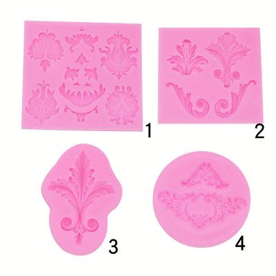 Stampo in silicone per stampaggio a rilievo europeo in argilla ultra leggera Stampo per decorazione torta al cioccolato fondente epossidico