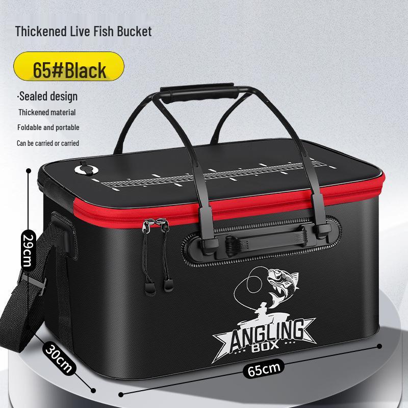 Multi-functional EVA Folding Fish Bucket: Live Fish Protector & Tackle Box.