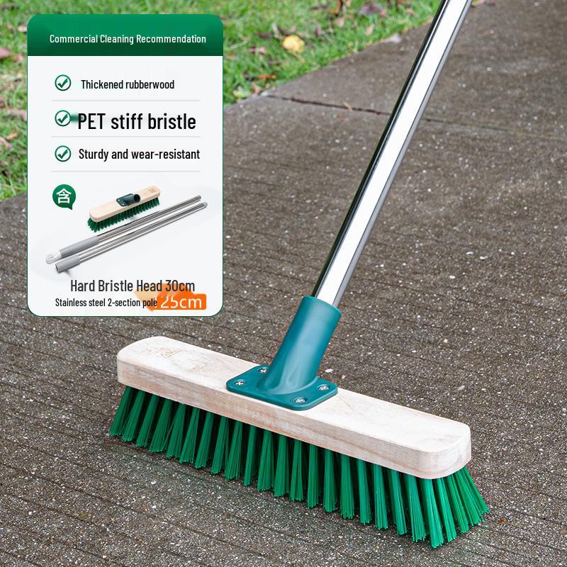 Long-Handled Steel Wire Brush: Floor Scrubber & Rust Remover