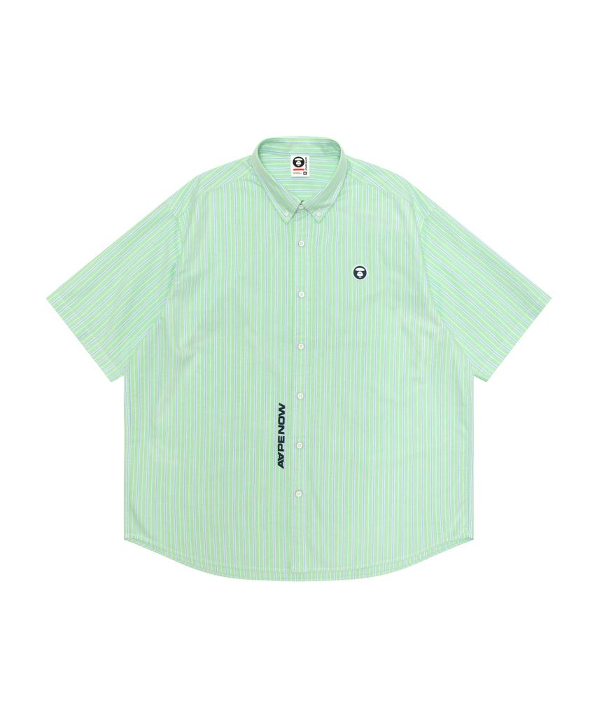 Eipeu Aapenow Moonface Stripe Short Sleeve Shirt Light Green / Aapsrm8560Xxqgrk