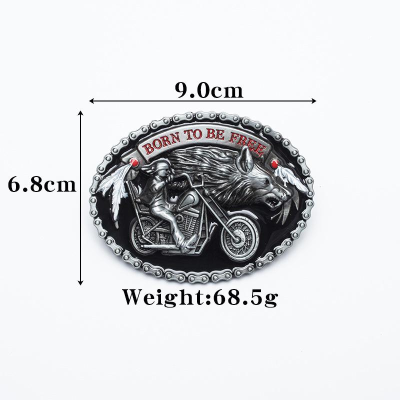 Zinc Alloy Wolf Head Belt Buckle - Western Cowboy Style