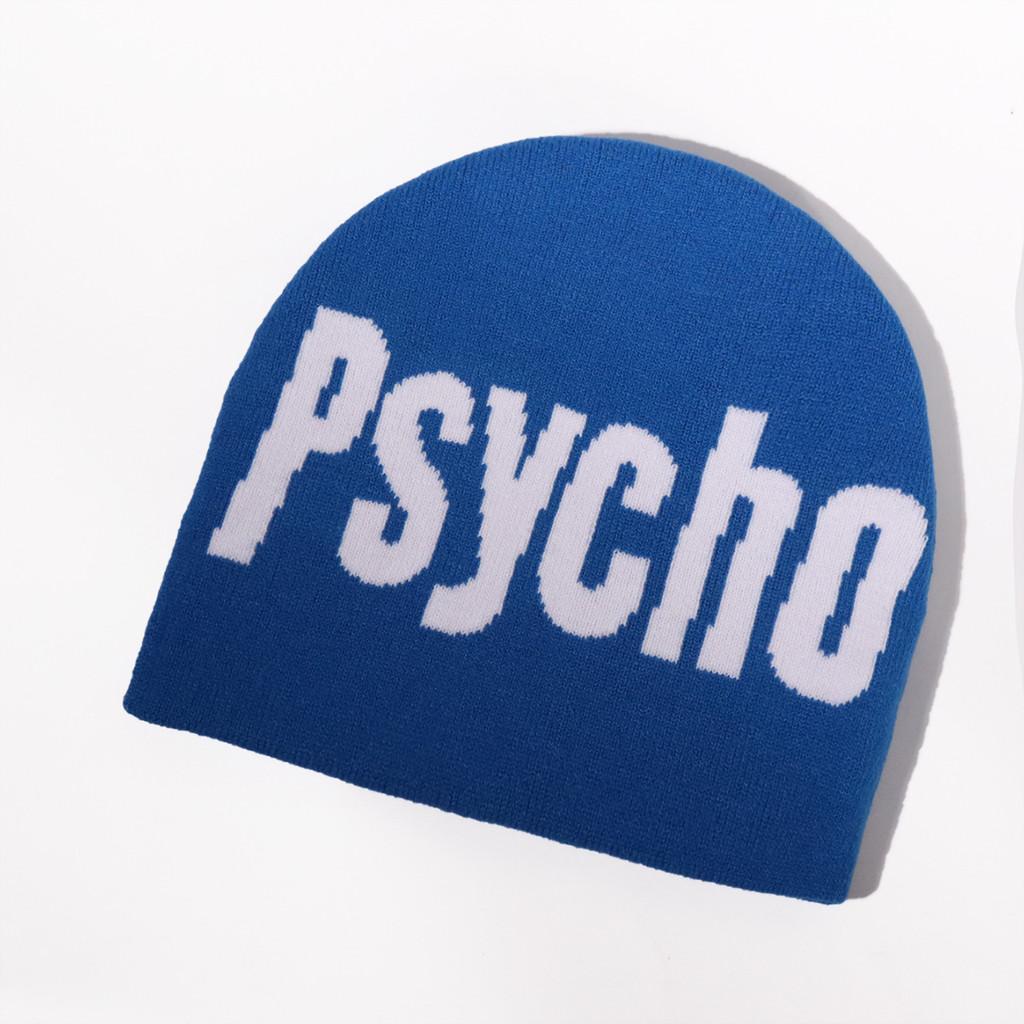 Blocked Color Fashion Letter Pattern Women Casual Warm Knitted Hat For Winter