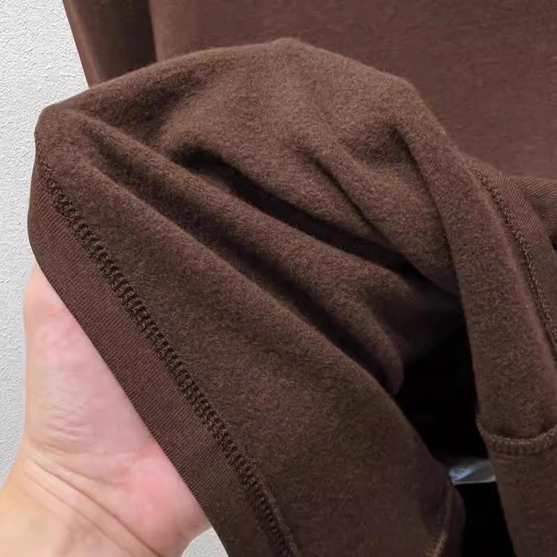 Women's Double-sided Plush Layer Top: Round Neck, Long Sleeve, Thick, Warm, Slim-fit, Brushed, Autumn/Winter Style 2025.