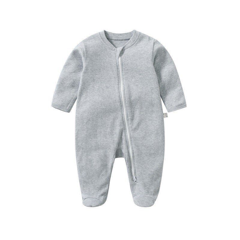 Category a Spring and Autumn Baby Romper with Double Zipper, Long-Sleeve Jumpsuit with Covered Hands and Feet