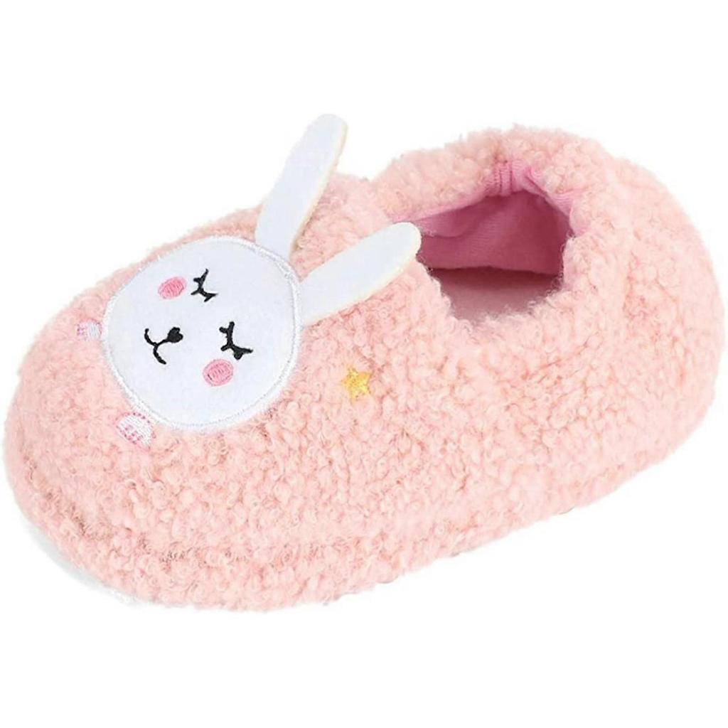 AVEKI Toddler Girls' Bunny Slipper Cartoon Rabbit Warm Winter House Shoes, Cute&Bunny, 11-12 Little Kid