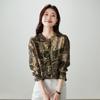 SOFSIL Women's 2026 Spring Ethnic Print Mulberry Silk Blouse