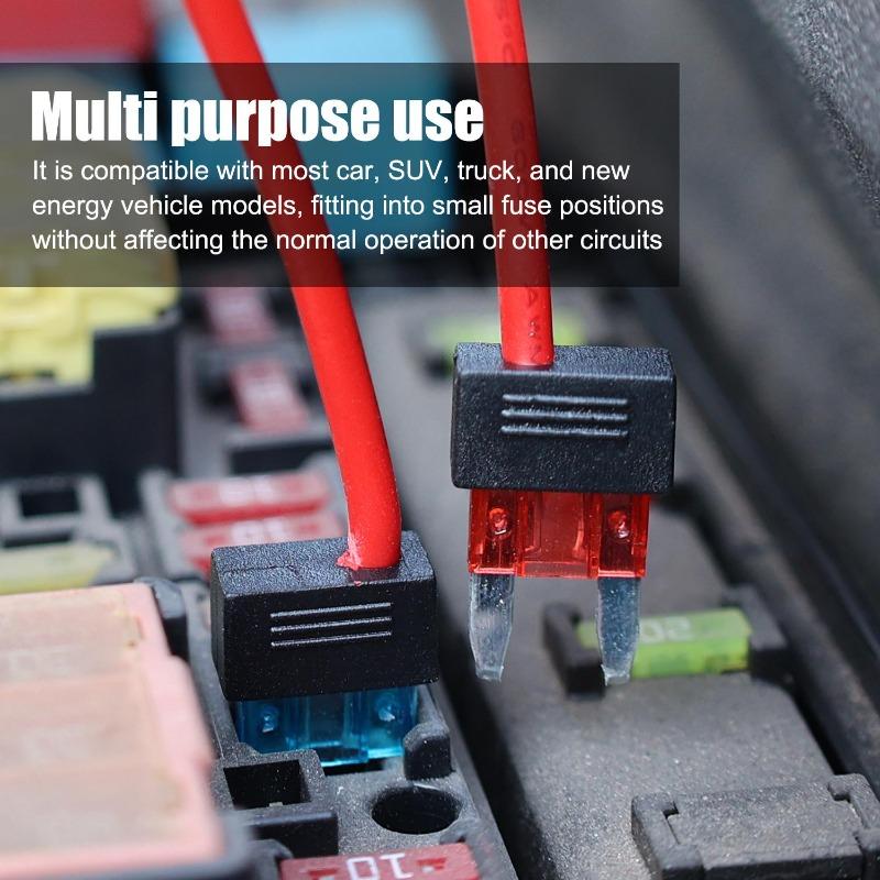 Mini ATM APM Blade Fuse Tap Holder 16AWG Extension Wire Automotive Fuse Adapter Cable Car Truck Circuit Protection Accessories Fuses4