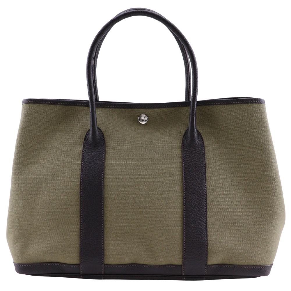 

HERMES Garden party 36 PM Tote Bag khaki/Brown Towar Officier Women Used