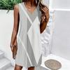 Plus Size V Neck Sleeveless Secluded Bamboo Woodland Stream Print For Casual Summer Vacation