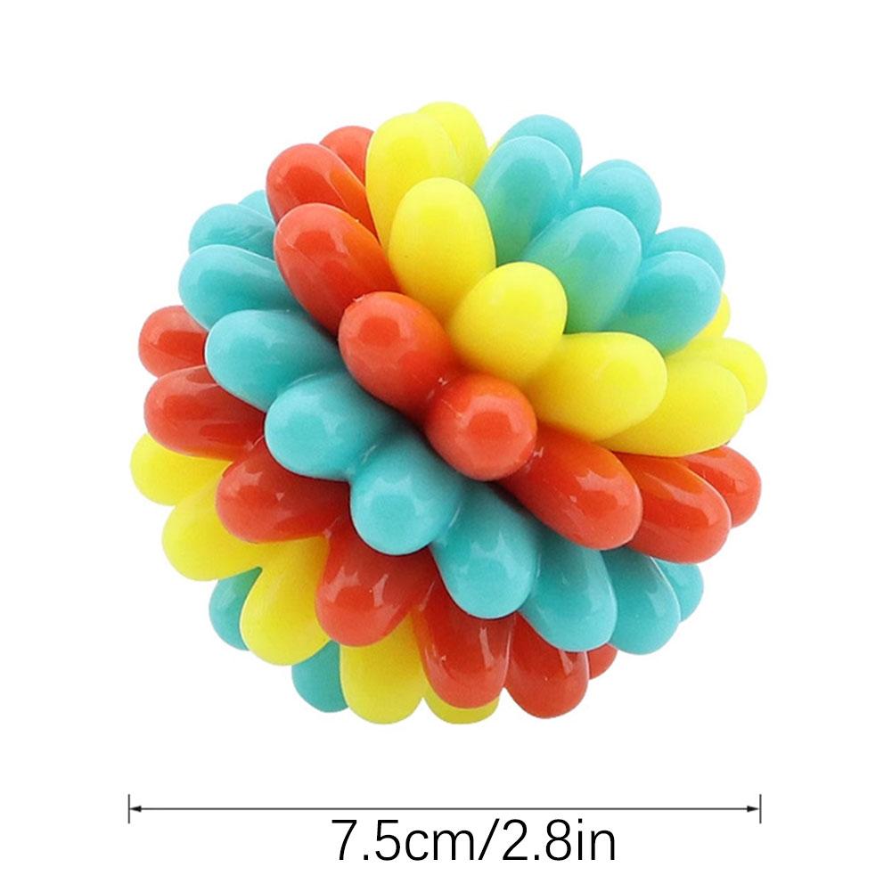 Interactive Dog Teething Ball Soft Rubber For Puppies Vibrant Colors Easy Maintenance For Backyard Fetch Fun