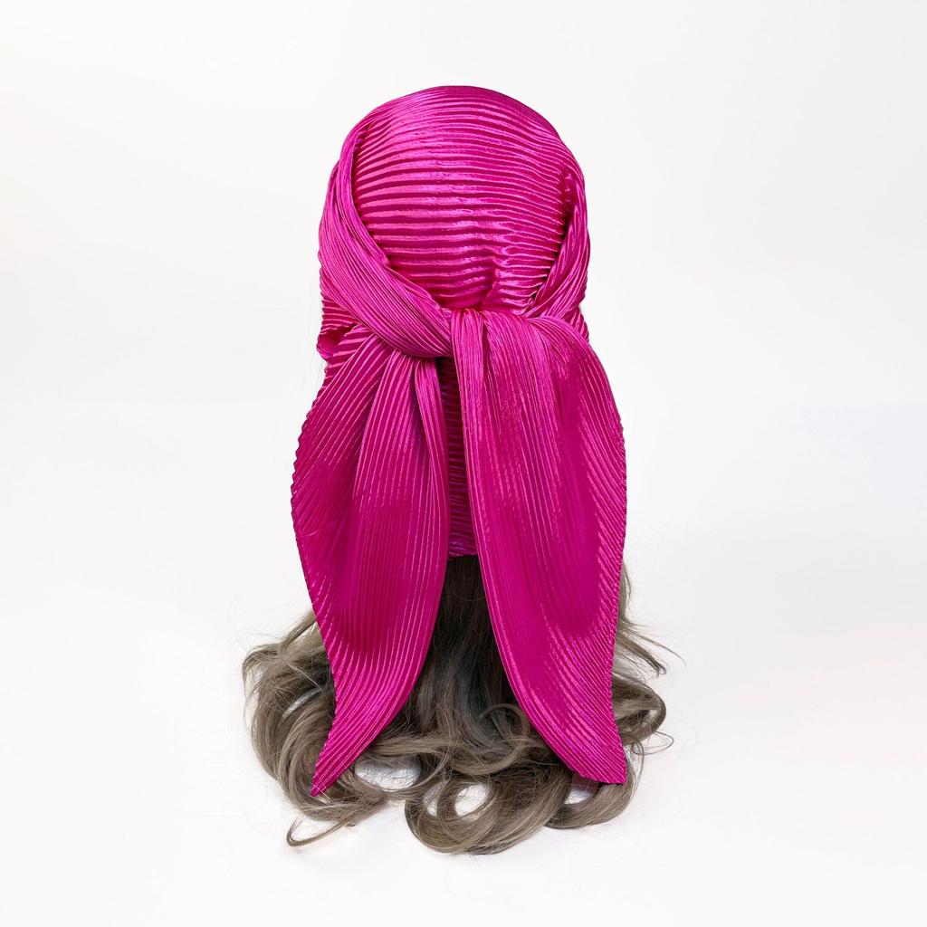 Fashionable New Versatile Headscarf Large Square Scarf Solid Color Scarf Women'S Simulated Silk Satin Scarf