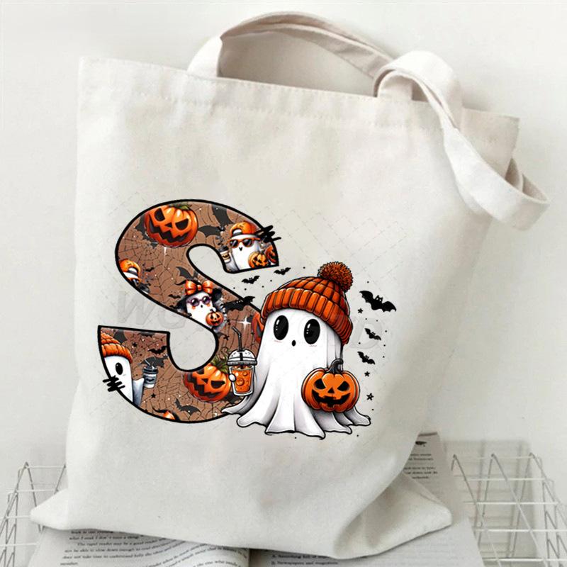 26 Letters Personalized Printing Trend Handbag Commuter Shoulder Bag Canvas Bag