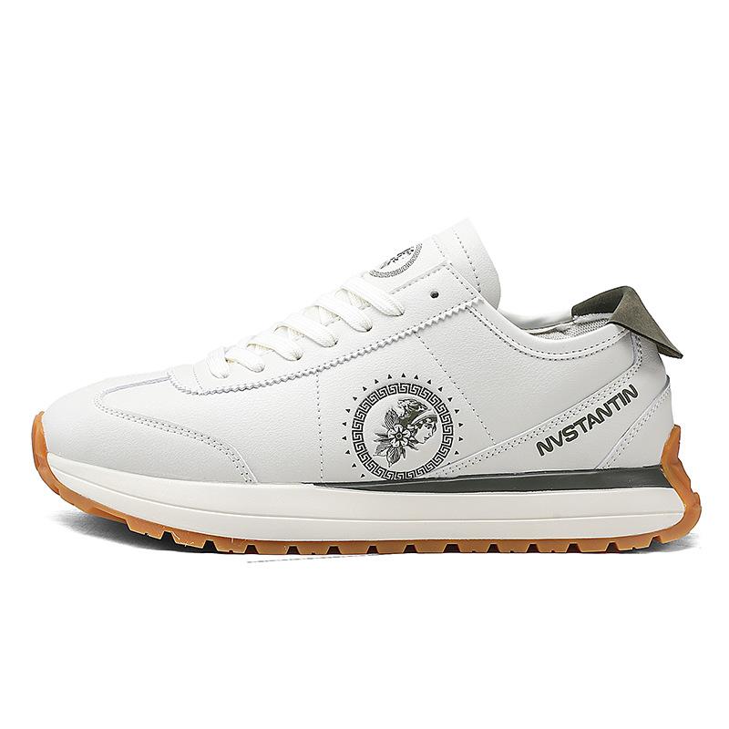 

Autumn and winter new high-quality couple leather casual shoes retro trend Forrest Gump shoes little white shoes lightweight sports shoes 44