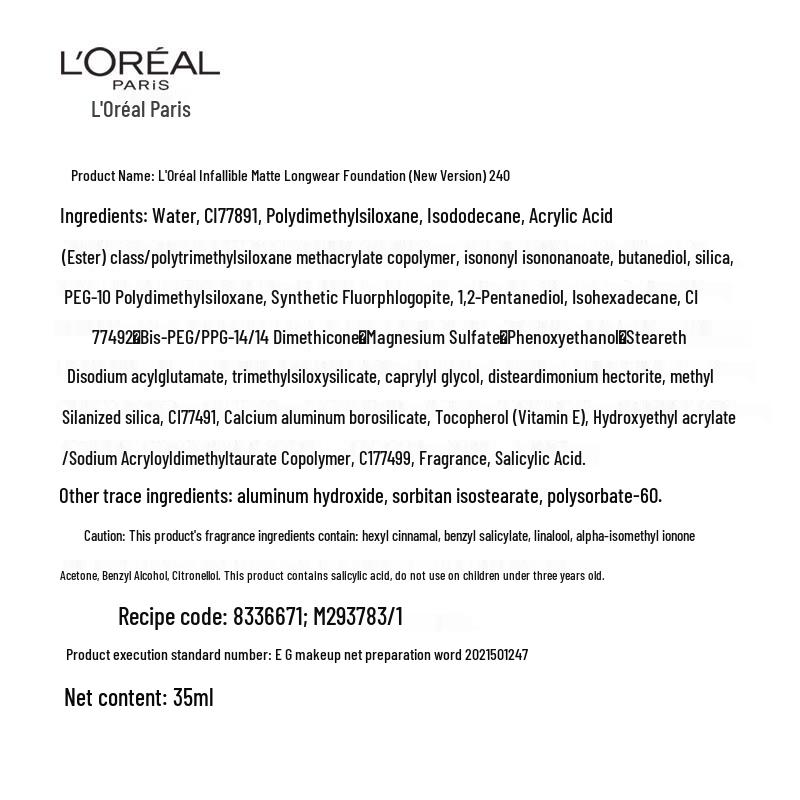 L'Oréal Infallible Matte Cover Foundation