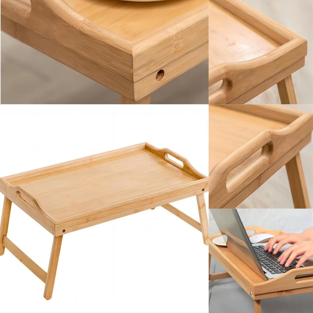 Bed Tray Table, Bed Trays For Eating With Foldable Legs, Handle, Protruding Baffle Bed Trays For Eating And Laptops For Bedroom