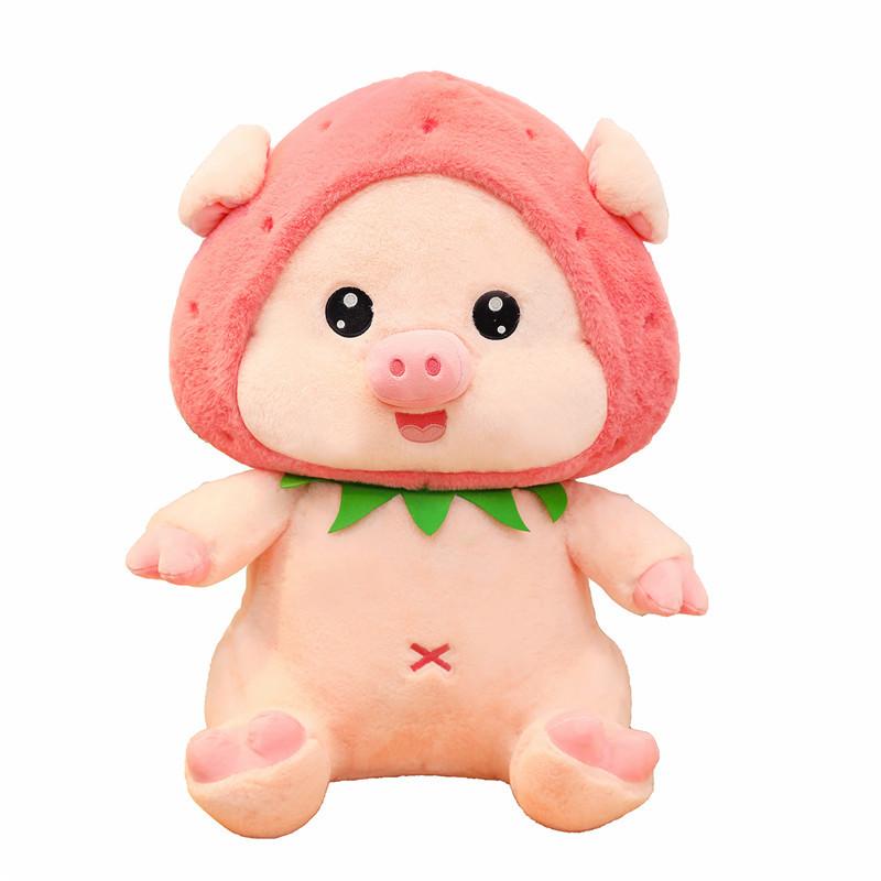 Super Cute Strawberry Pig Plush Toys Children's Sleeping Pillow Activity Souvenir Healing Office Doll
