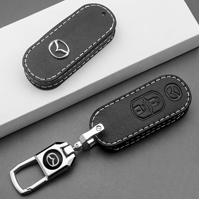 2025 Hot Leather Car Key Case Holder Key Cover Accessories For Mazda 3 6 Cx30 Cx9 Cx5 Cx8 MX5 MX30 X5 X9 S30 Key Cover Demio Ate