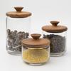 ChaBatree HIS Sprout Jar, Small, 0.35L, Glass Storage Container with Acacia Wood Lid and Gasket