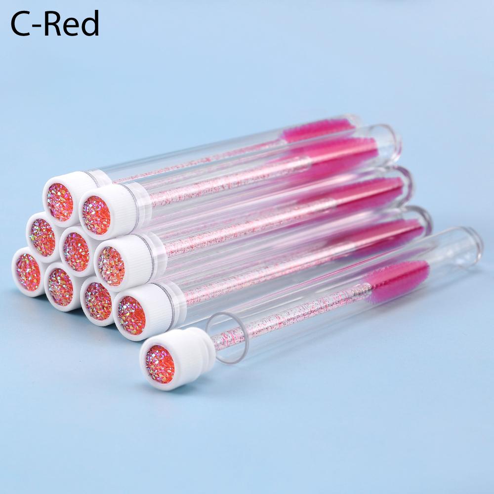 10/20Pc New Reusable Eyebrow Brush for Eyelash Extension Crystal Eyelash Brush Make Up Micro Drill Tube Mascara Stick Applicator