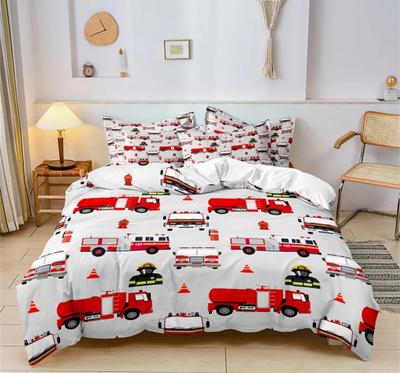 Cartoon Auto Bettwäsche Set Baufahrzeuge Bettbezug 3 Teile Kinder Maschinen LKW Weicher Polyester Bettbezug Für Jungen Geschenk