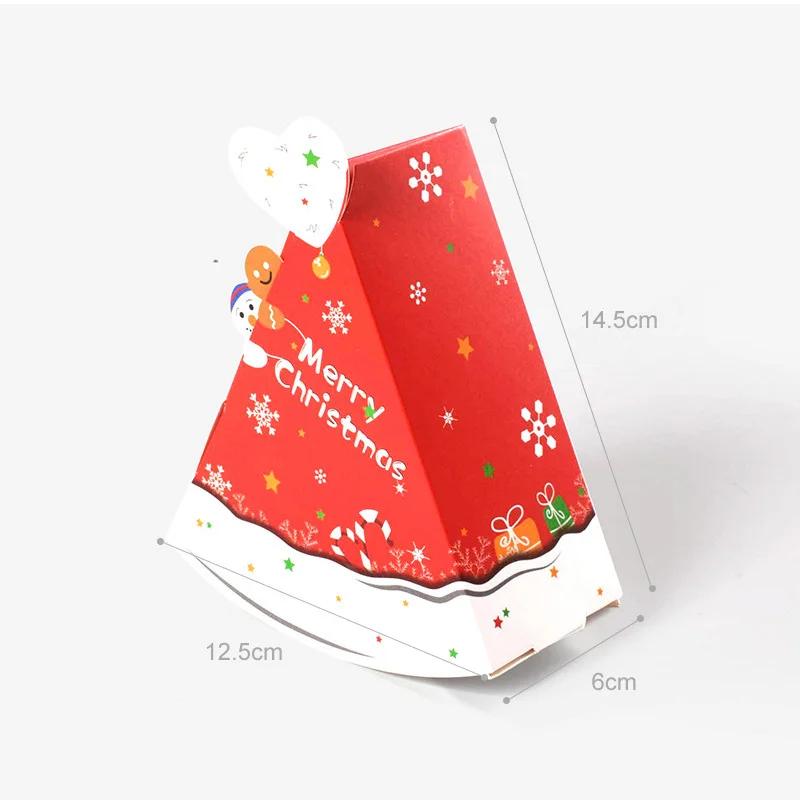 12Pcs Snowman Christmas Tree Shape Candy Gift Box Cookie Snack Baking Packag Box Bag New Year Holiday Party Decoration Kids Gift