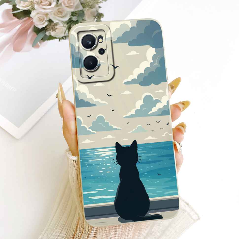 For Realme 9i Case RMX3491 Sunflower Art Painting Silicone Soft Slim Fundas Back Cover For Realme 9i Realme9i 4G Cases Bumper