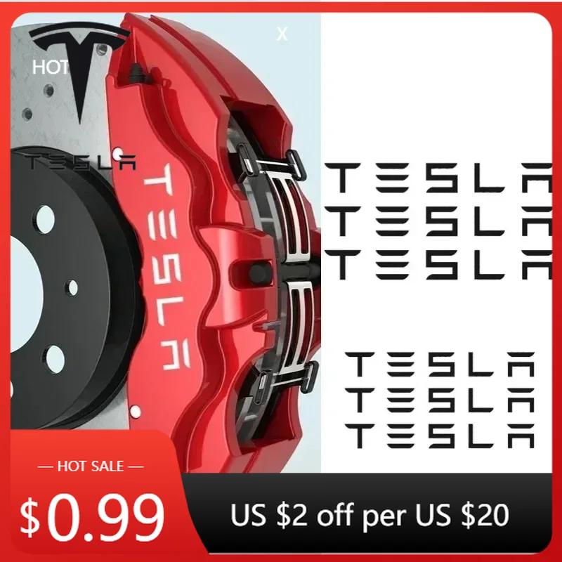 Car Sticker Tesla 6pcs Car Brake Caliper Stickers for Tesla Model 3 X S Y Roadster P75D P85D P90D P100D Side Fender Window Decal nero