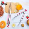 Talos Kitchen Tongs with Anti-Slip Handle And Silicone Scalloped Edges, Stainless Steel Locking Food Clips for Grilling BBQ Salad, Dishwasher