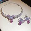 Collana Zircone Nodo a Farfalla Goccia d'Acqua: Elegante Catena per Clavicola - Accessorio Versatile per Donne