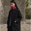 26 Winter Women's Retro Cotton Linen Stand Collar Ramie Coat with Frog Buttons
