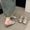 Women's bag head slippers Women's outer wear flat-bottomed sandals Summer bag head half slippers 2025 mesh new