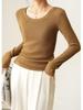 Women's 300g Silk Wood Fiber Modal Cotton Crew Neck Slim Fit Long Sleeve Base Layer