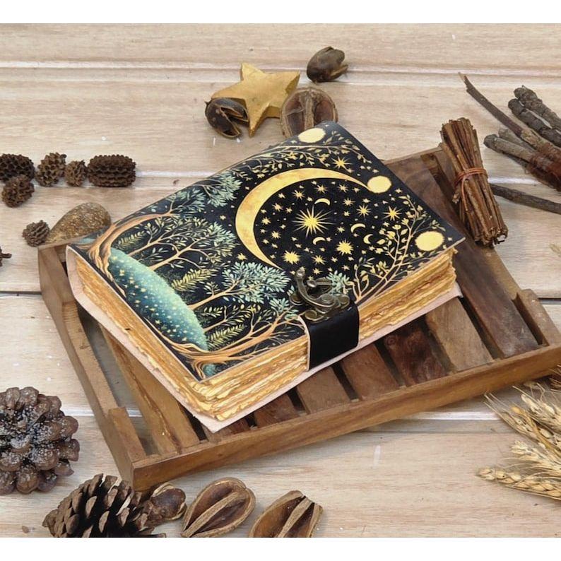Tree of Life Leather Journal: Antique Handmade Deckle Edge Grimoire