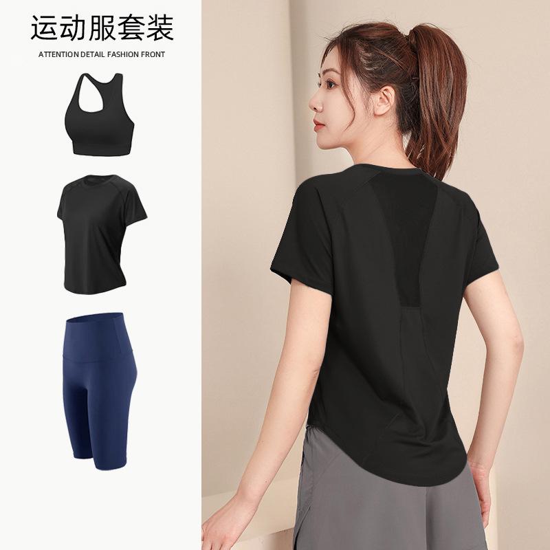 Tennis suit women's short-sleeved training clothes outdoor running quick-drying clothes thin badminton T-shirt fitness clothes