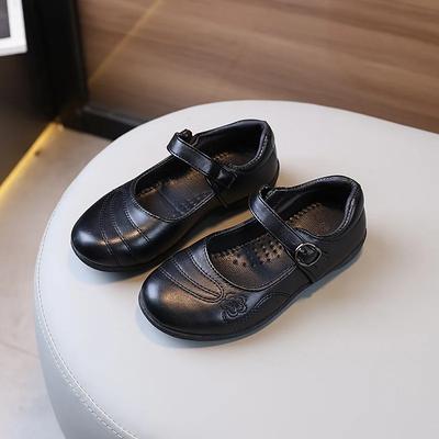 Sapatos de couro infantil primavera outono preto escola menina sapatos uniforme escolar desempenho crianças apartamentos estilo britânico princesa sapatos