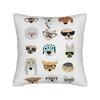 Pillow Cover Flat Various Dog Breeds Illustration  Retro Trendy Pillow Case For Sofa Home Decoration Pillowcases