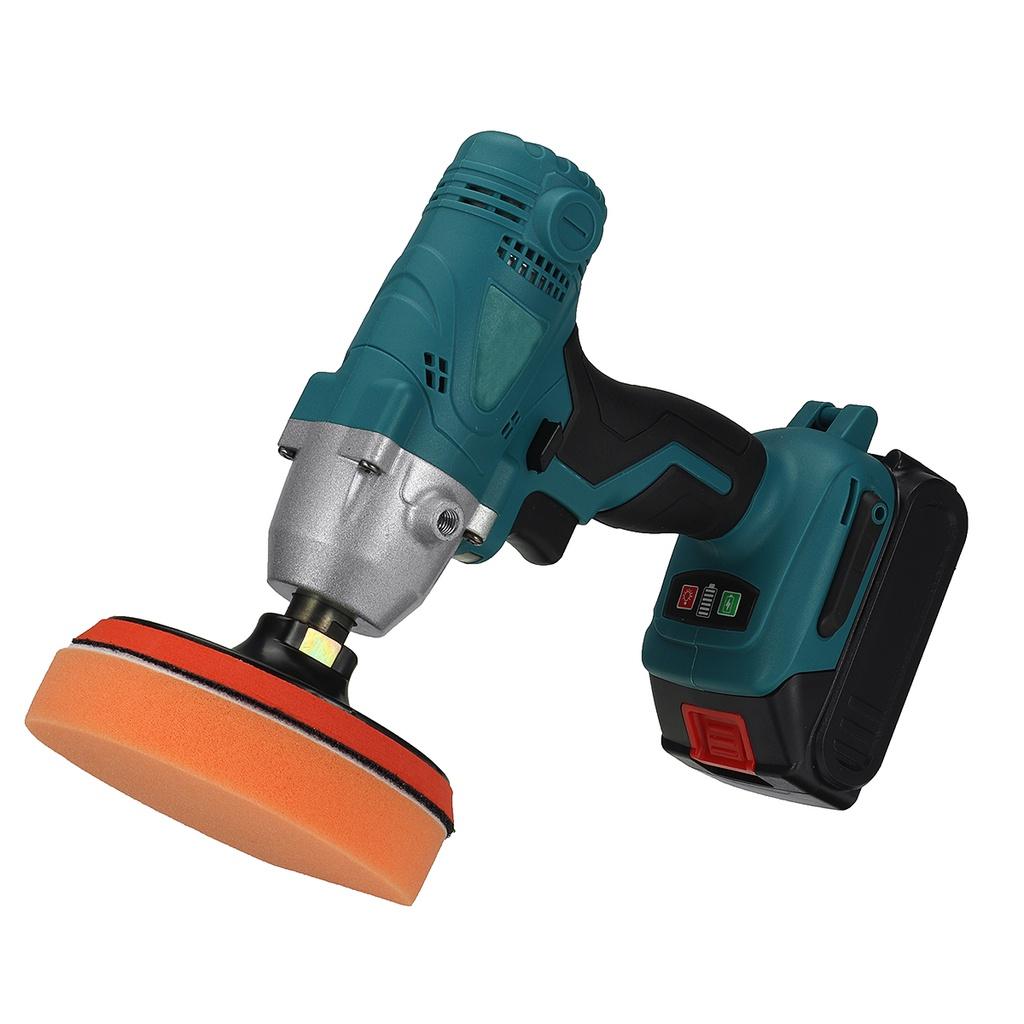 2-IN-1 2800rpm Car Polisher 5" Polishing Pads Electric Drill Driver Kit for 18V Battery Cordless Electric Polishing Machine