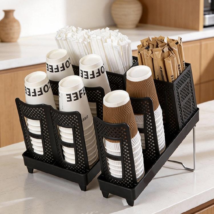Practical Detachable Coffee Corner Organizer For Pods Cups And Drinking Straws Drinkware Display Stand