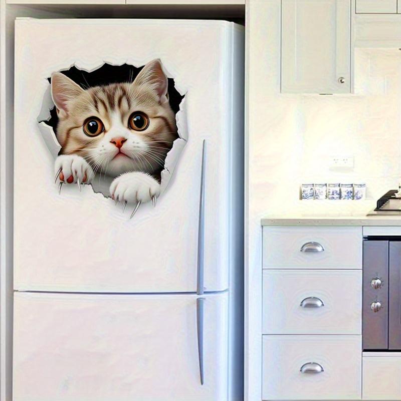 3D Cute Cat Toilet Stickers Removable Waterproof Vinyl Decals Kitten Bathroom Decor for Toilet Lid/Rim Home Bathroom Accessories
