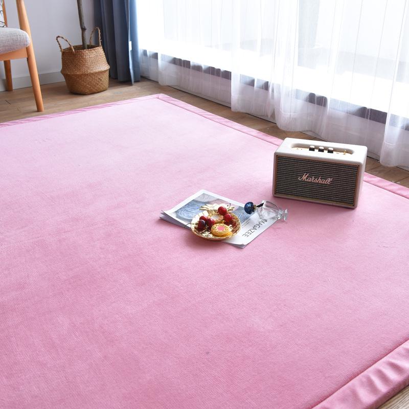 Deep Blue Tatami Floor Mat: 2cm Thick Coral Fleece, 3m X 2m
