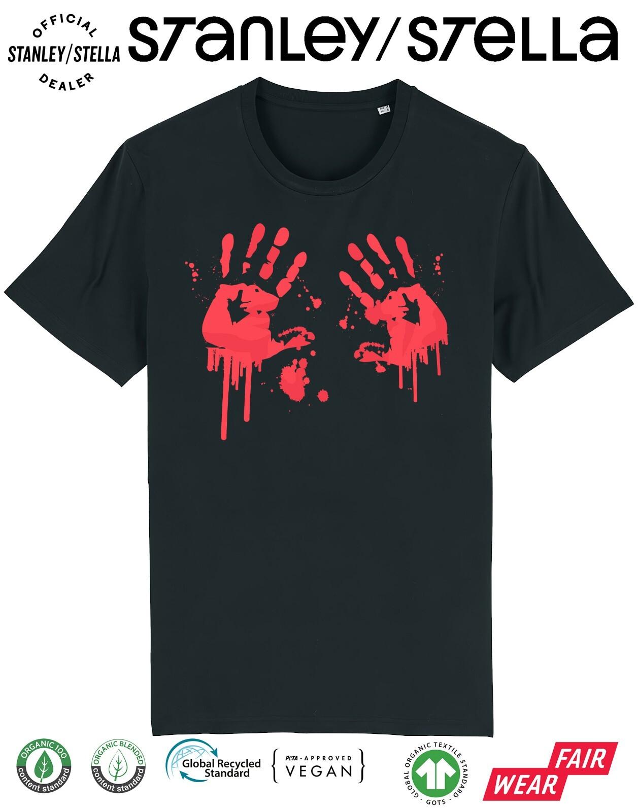 Blood Stained Hands HALLOWEEN T-Shirt Mens Womens Tees Top Mens Funny Horror Costume Fancy Dress Gift 3XL